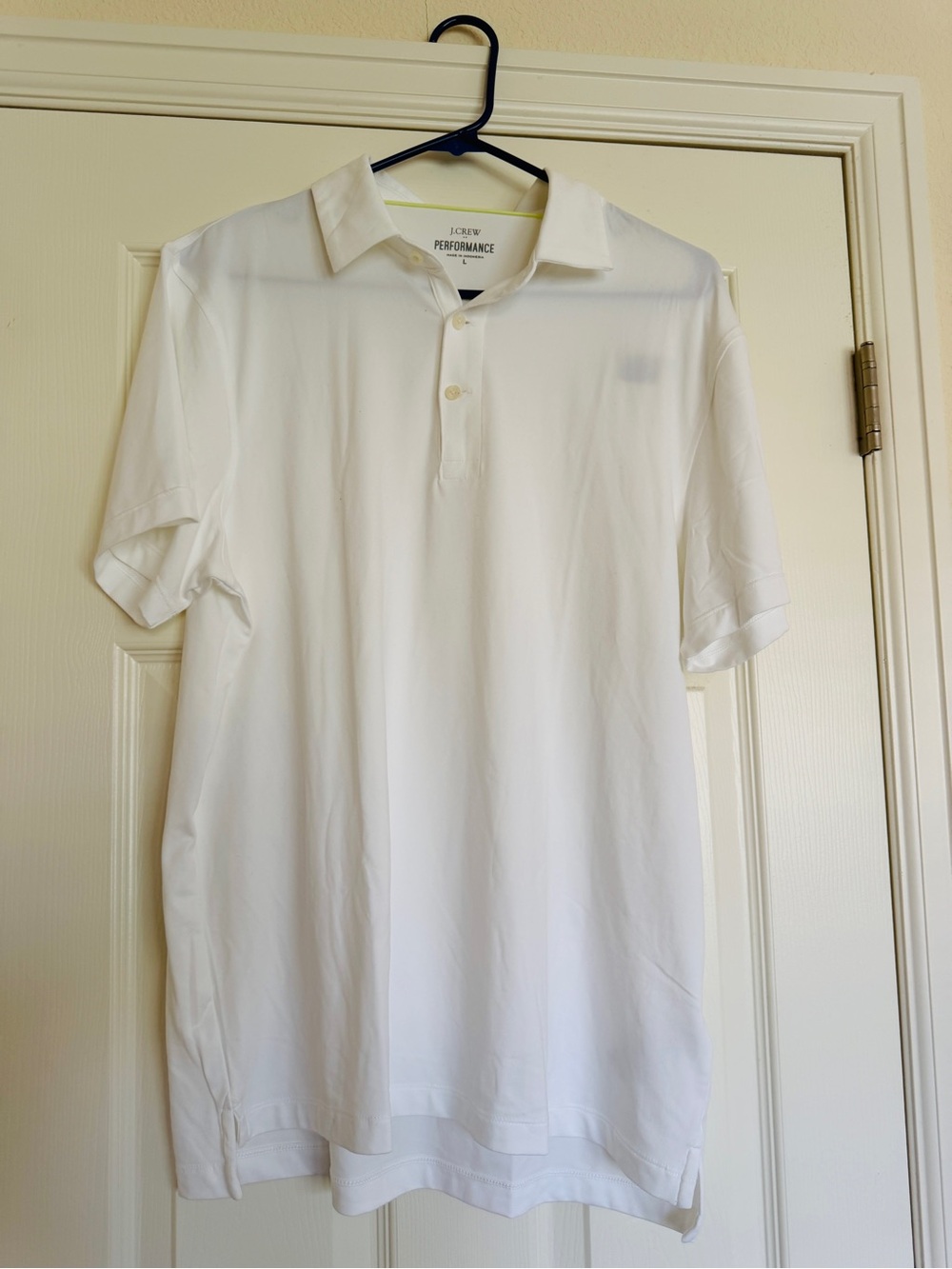 J. Crew Men's White Performance Polo